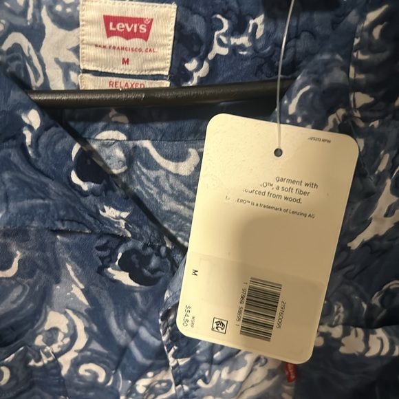 Ocean wave button up short sleeve shirt by Levis - Picture 2 of 3